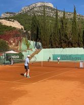 Henry Young en Arthur Lind tijdens hun historische partij. © Instagram / ITF