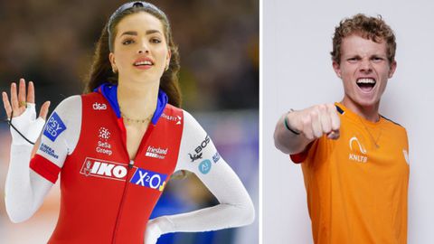 Bekende geliefde van populaire schaatsster Pien Hersman duikt op tijdens NK afstanden en knuffelt erop los