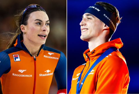 Onderonsje schaatstoppers Femke Kok en Jenning de Boo zorgt voor hilariteit: 'Zij ziet ze als een setje'