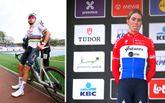 Demi Vollering zou weleens willen voelen hoe de benen van Mathieu van der Poel zijn. ©Getty Images, beeldbewerking Sportnieuws.nl