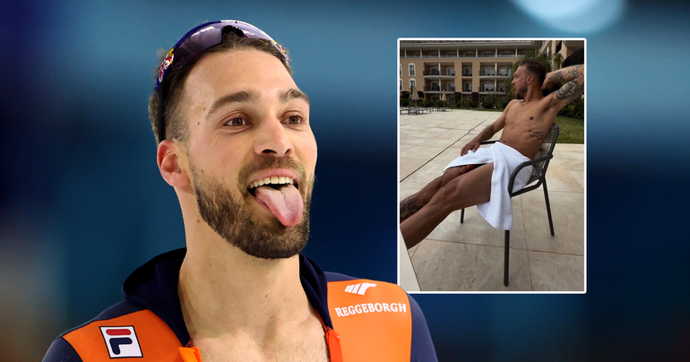 Topschaatser Kjeld Nuis biedt excuses aan nadat hij wel erg veel van zichzelf laat zien