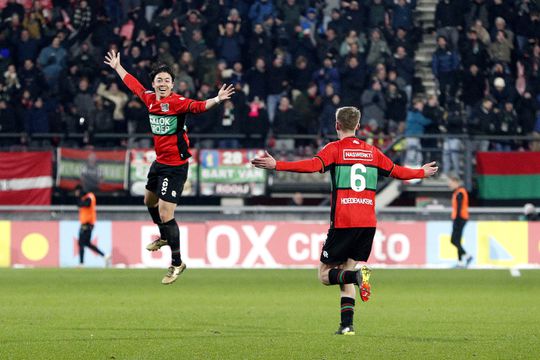 Waanzinnige goal van Sai van Wermeskerken: NEC-verdediger pakt 'm vol op de pantoffel