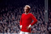Denis Law bij Manchester United. Getty Images