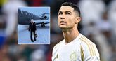 Cristiano Ronaldo en Georgina Rodriguez met zijn privéjet. Getty Images/Instagram, beeldbewerking Sportnieuws.nl