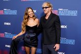 Nina Agdal en Logan Paul tijdens de première van Paul American © Getty Images