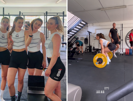 Joy Beune toont girlpower met schaatsvriendinnen in Italië tijdens gymsessie