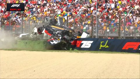 Halo redt leven van teamgenoot Max Verstappen; Yuki Tsunoda gaat over de kop bij kwalificatie Emilia-Romagna