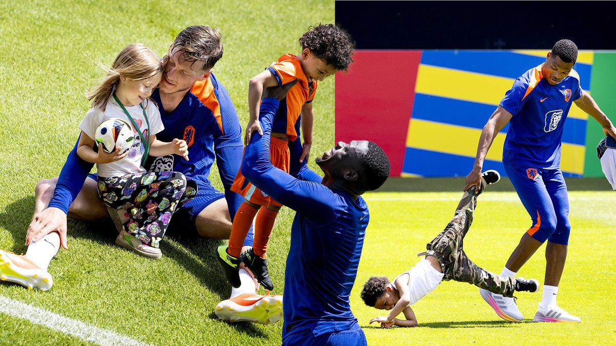 Opa Ronald Koeman en papa Wout Weghorst genieten van familiebezoek: vertederende beelden tijdens training Nederlands elftal