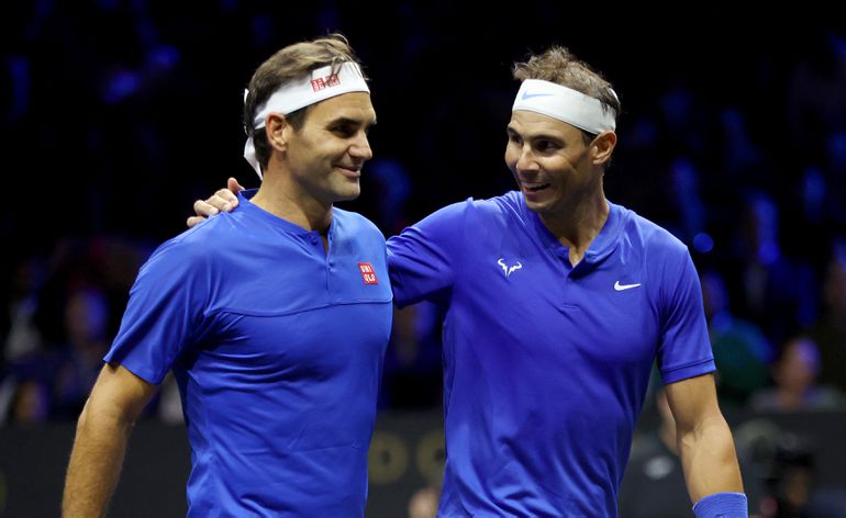 Tennislegendes Roger Federer en Rafael Nadal zoeken elkaar op tijdens hun pensioen: 'Ik heb genoten'
