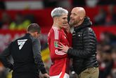 Erik ten Hag met uitblinker Alejandro Garnacho © Getty Images