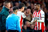 Myron Boadu moest als invaller bij PSV - Union ook weer vervangen worden. ©Getty Images