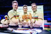 Jeffrey Hoogland, Roy van den Berg en Harrie Lavreysen / Getty Images