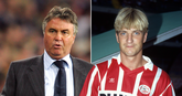 Guus Hiddink en Wim Kieft in hun PSV-tijd. ©Getty Images, beeldbewerking Sportnieuws.nl.