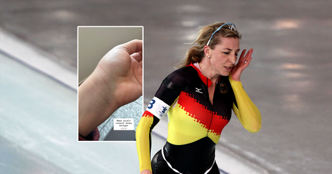 Schaatslegende Anni Friesinger (48) brengt bezoek aan ziekenhuis na ongeluk in andere sport