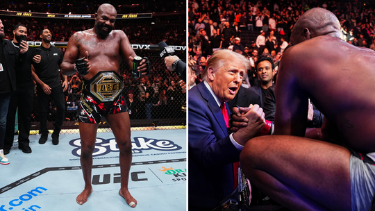 UFC-legende waagt zich aan 'Donald Trump-dans' onder toeziend oog van de aanstaande president