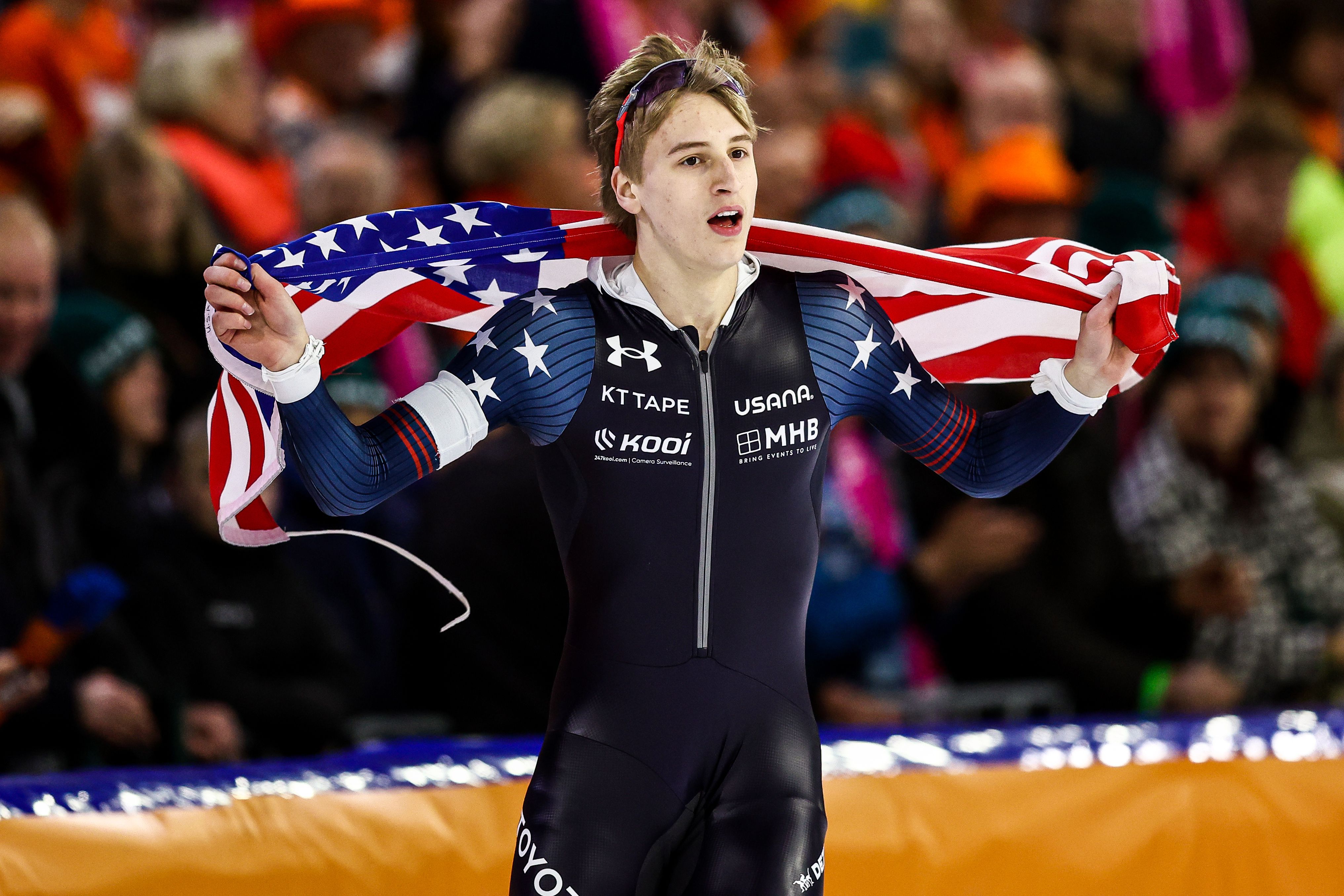 Schaatser Jordan Stolz uit Amerika.