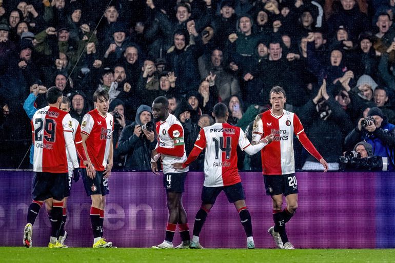 Feyenoord krijgt tien RKC'ers pas in absolute slotfase klein door rake kopbal Mats Wieffer