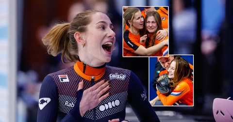 Dit is de bekende vriendin van Jens van 't Wout: collega Zoë Deltrap viert goud mee op Winterspelen