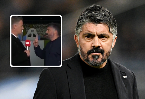 Italiaanse coach Gennaro Gattuso ruziet live op tv met analist: 'Je bent een slecht persoon'