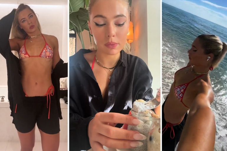 Jutta Leerdam duikt in bikini op in zomers Miami en schrikt van schunnige grap Jake Paul