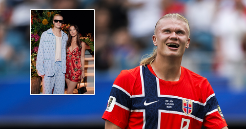 WK-sensatie Erling Haaland trekt aandacht met opvallende outfit tijdens feestje met vriendin