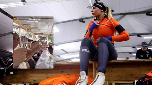 Jutta Leerdam duikt op bij verjaardagsfeestje van schaatser van Team IKO