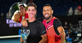 Thanasi Kokkinakis heeft liefdesverdriet, dus moet goede vriend Nick Kyrgios hem helpen. © Getty Images