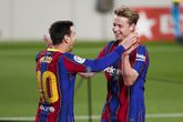 Frenkie de Jong en Lionel Messi bij FC Barcelona © Getty Images