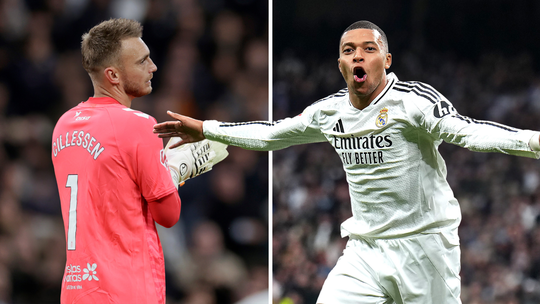 Real Madrid na doelpunten van Kylian Mbappé aan kop in La Liga, vervelende middag voor Jasper Cillessen