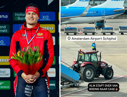 Schaatser Joep Wennemars legt opvallend moment vlak voor belangrijke vlucht vast