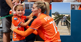 Tophandbalster Estavana Polman schiet aandoenlijk plaatje van dochter en stiefzoon Damián van der Vaart