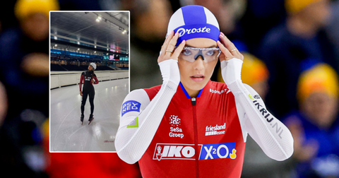 Topschaatsster Pien Hersman deelt foto vanaf 'andere baan', maar er valt nog iets anders op