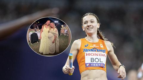 Topatlete Femke Broeders-Bol duikt op bij bruiloft glamourkoppel: 'Wat een lieve meid'