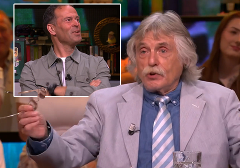 Johan Derksen zorgt voor hilariteit met opmerking over Bas Nijhuis: arbiter vol ongeloof