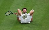 Een bijzonder punt van Quentin Halys, hier in actie op Wimbledon © Getty Images