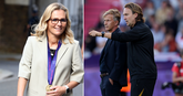 Links: Sarina Wiegman. Rechts: Andries Jonker en Arvid Smit. © Getty Images