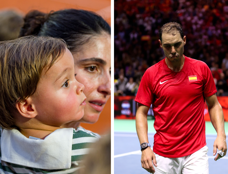 Zoontje (2) van Rafael Nadal leeft intens mee tijdens pijnlijke nederlaag van tennislegende tegen Botic van de Zandschulp