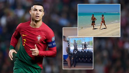 Cristiano Ronaldo traint samen met vrouw Georgina Rodriguez op het strand van Saoedi-Arabië, mist interland met Portugal