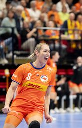 Lois Abbingh juicht tijdens de Golden League begin maart. ©ANP