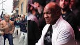 Bokslegende Mike Tyson ziet er superfit uit in stoeipartij met ander voormalig wereldkampioen Shannon Briggs