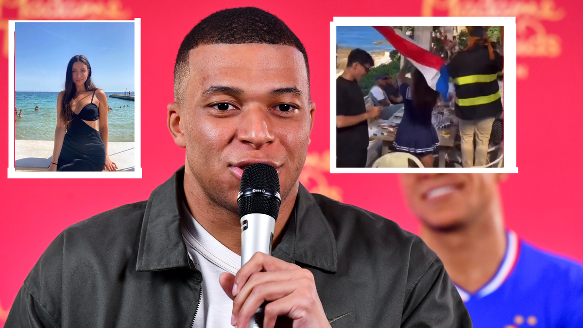 Kylian Mbappé kan niet stoppen met staren naar vrouw met Nederlandse vlag, video gaat viral