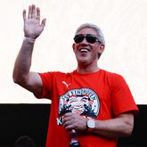 Marcel Brands geniet tijdens de huldiging van PSV. ©Pro Shots.