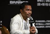 Manny Pacquiao op de persconferentie na zijn gevecht tegen Mario Barrios © GettyImages.