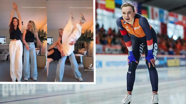 Joy Beune en schaatsvriendinnen werken aan teambuilding met TikTok-trend