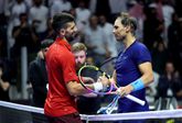Novak Djokovic (l) en Rafael Nadal. © Getty Imges