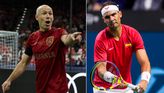 Arjen Robben dook op bij de academie van tennislegende Rafael Nadal. © Getty Images