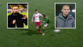 De bizarre tackle van Argjend Selimi. ©Screenshot ESPN en Pro Shots, Beeldbewerking Sportnieuws.nl