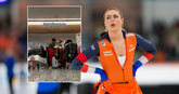 Jutta Leerdam sjouwt wat af op weg naar de World Cups. © Getty Images en screenshot TikTok