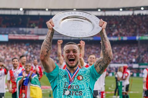 Vertrekkende Justin Bijlow de hemel in geprezen: 'Alles in zijn leven stond in het teken van Feyenoord 1'