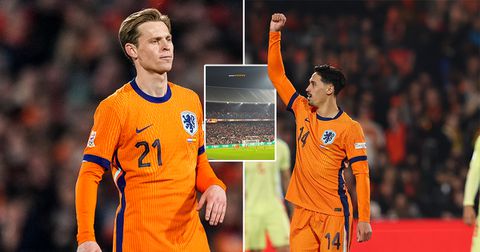 Spelersvrouwen Frenkie de Jong en Tijjani Reijnders zien middenvelders uitblinken tijdens Nederland - Spanje